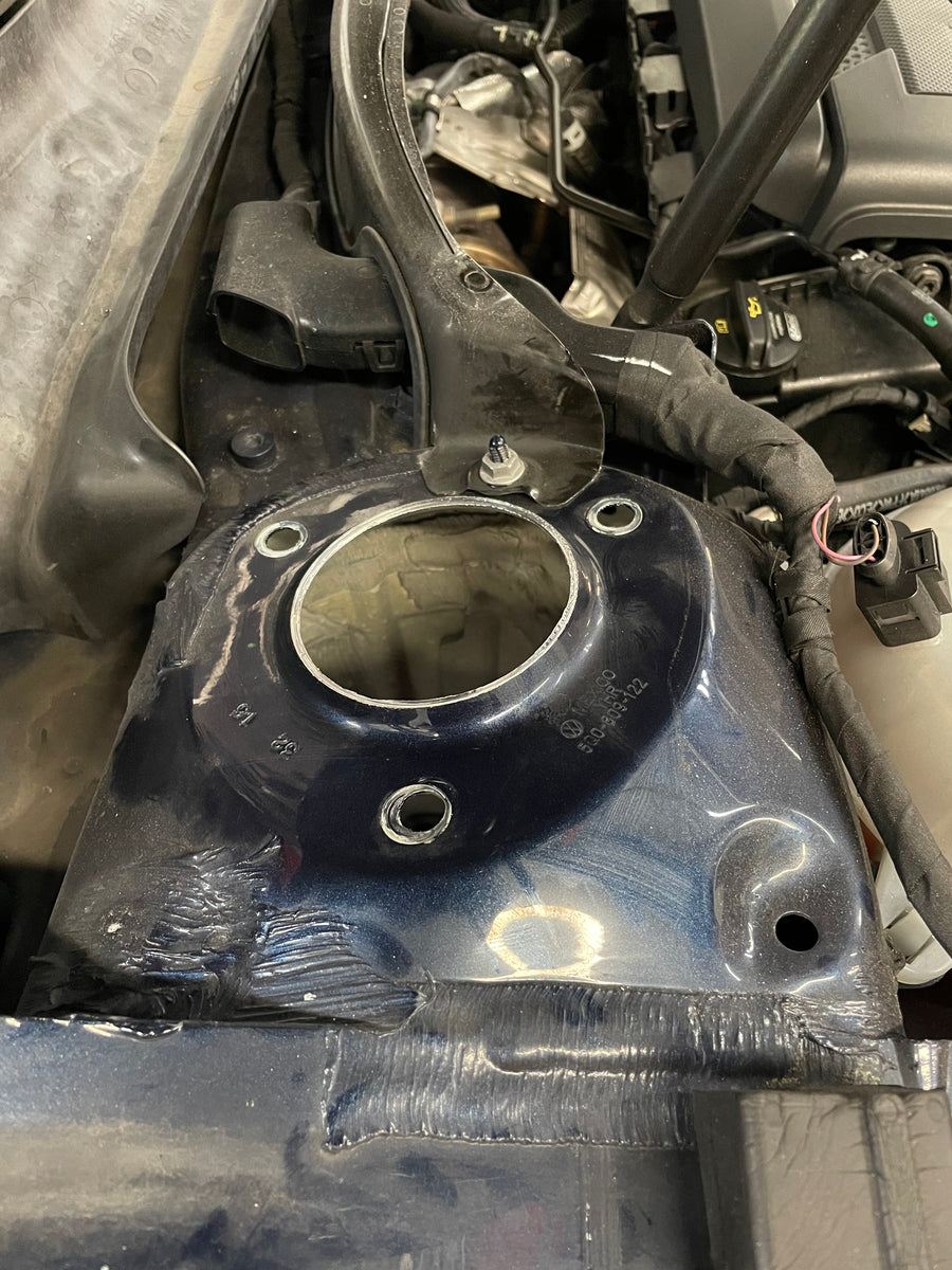 Strut Tower drilling aid tool for accessing camber plates Luft Technik